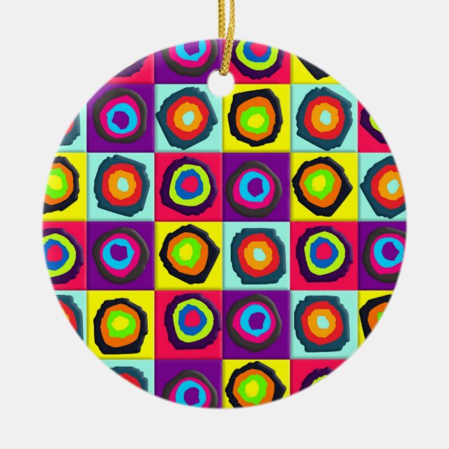 circles pattern   ceramic tree decoration (Front)