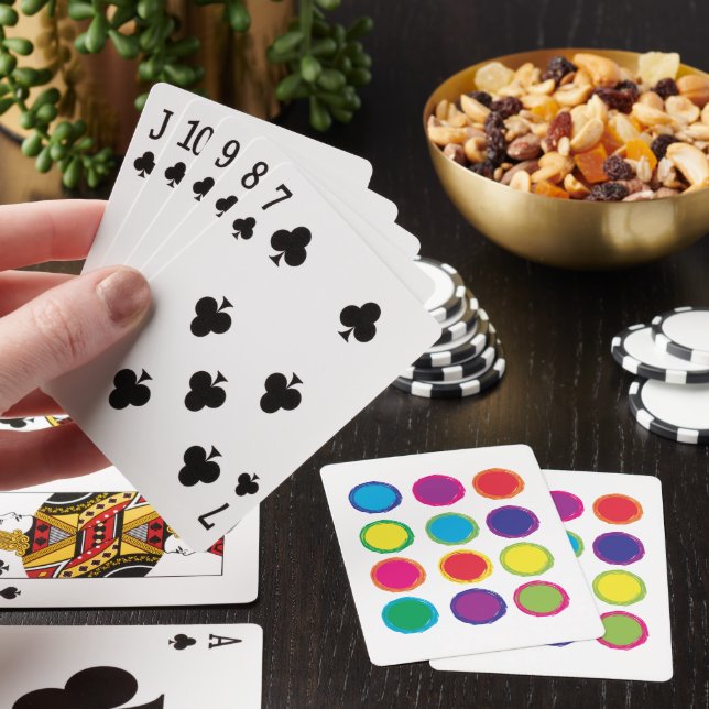 Circles Pattern Colourful Outlines Playing Cards (In Situ)