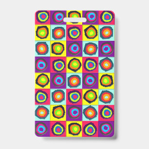 circles pattern elastic hair tie ID badge