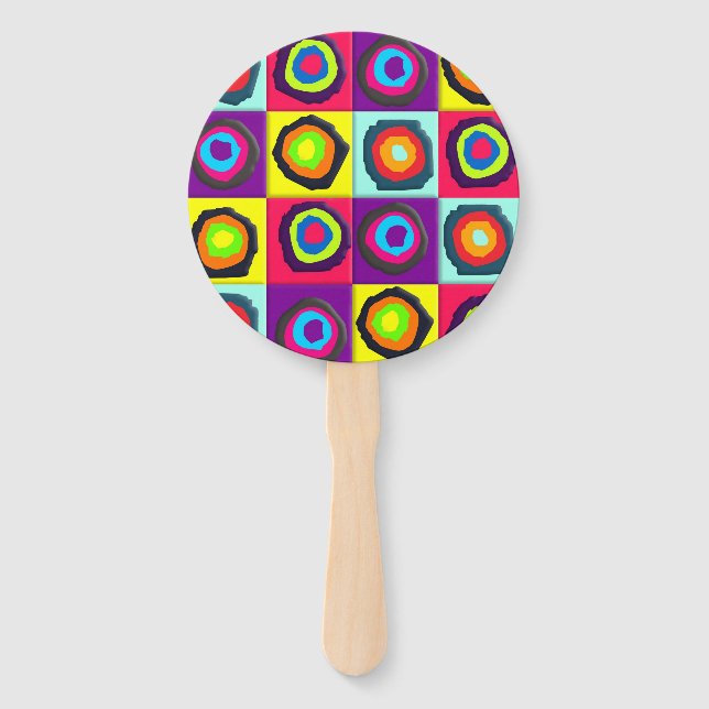 circles pattern hand fan (Front)