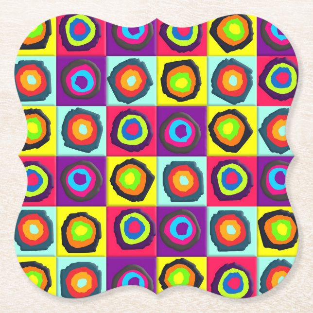 circles pattern  paper coaster (Front)