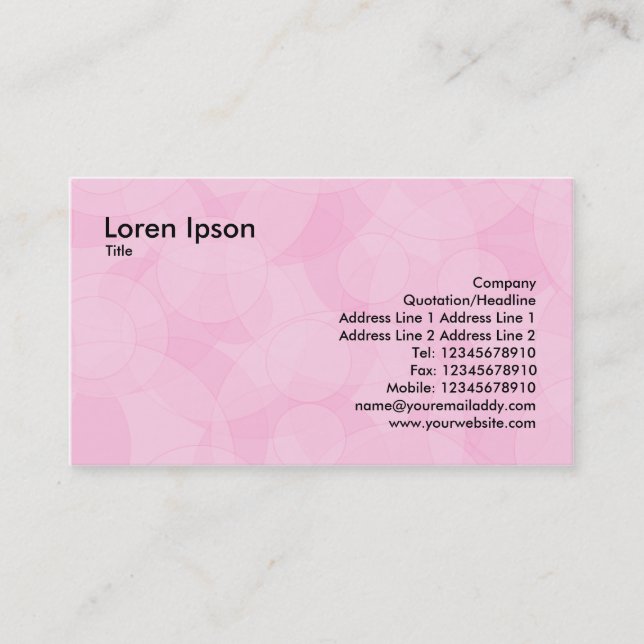 Circles - Pink Business Card (Front)