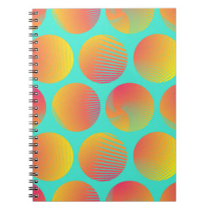 Circles Seamless Pattern: Orange and Blue. Notebook