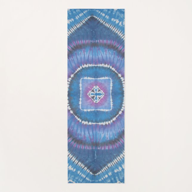 Circles & Squares Tie Dye Yoga Mat (Front)