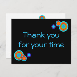 Circles thank you postcard