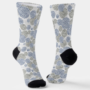 Circles with grey and blue leopard skin print  socks