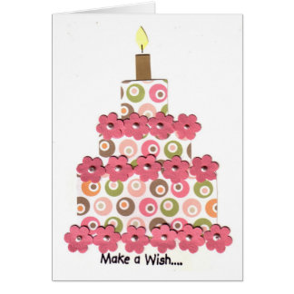 Circles with Pink Flowers Cake