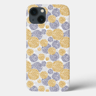 Circles with yellow and blue leopard skin print  iPhone 13 case