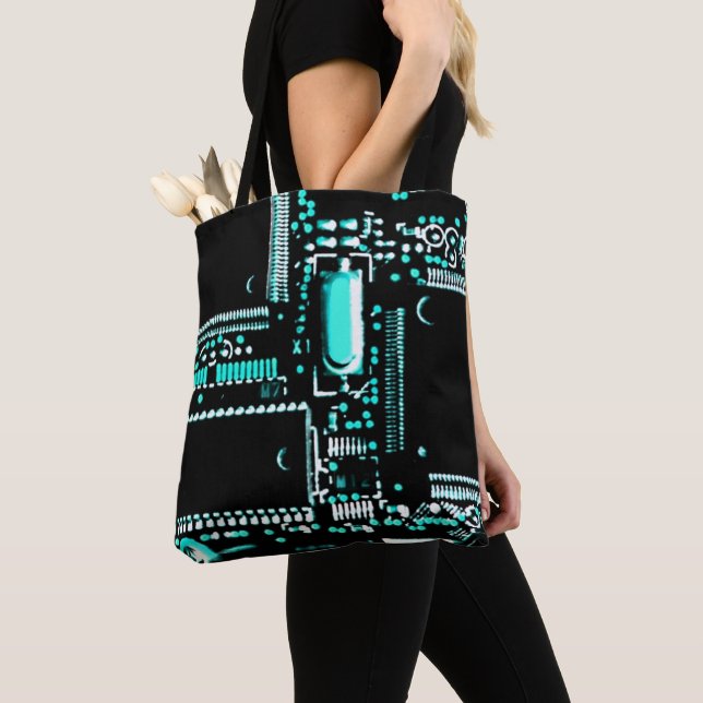 Circuit Aqua 2 all over tote bag (Close Up)
