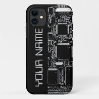 Circuit B & W 2 "Name" iPhone case side black