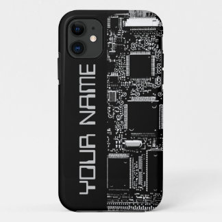 Circuit B & W 2 "Name" iPhone case side black