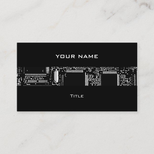 Circuit B &W 2 stripe business card black back (Front)