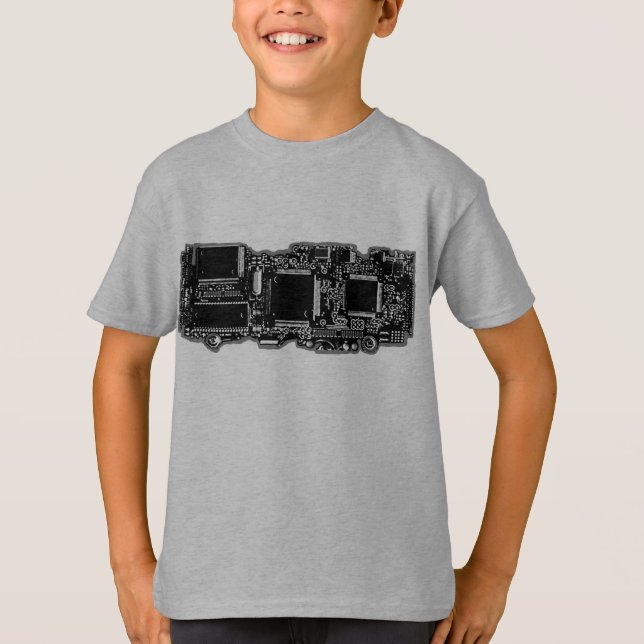 Circuit B&W 2  t-shirt kids grey (Front)