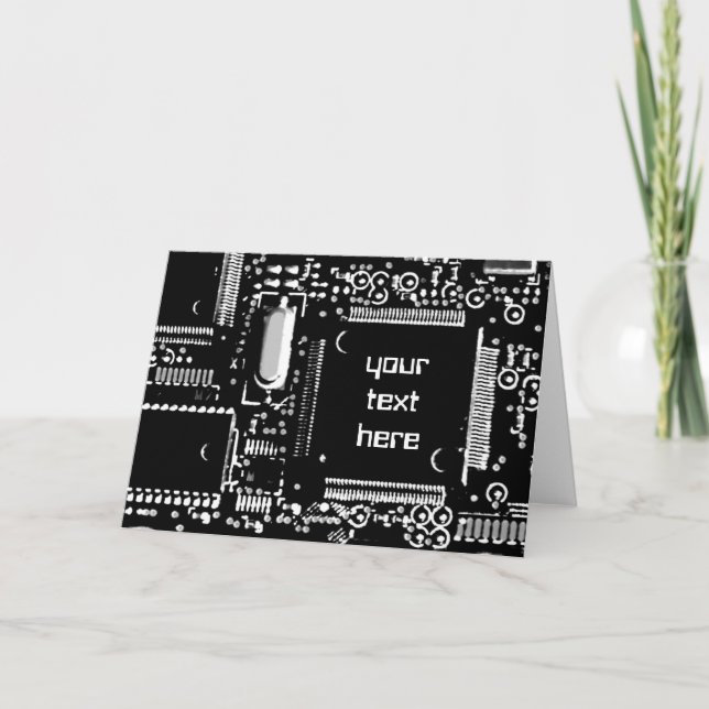 Circuit B&W 2 'Your Text' greetings card (Front)