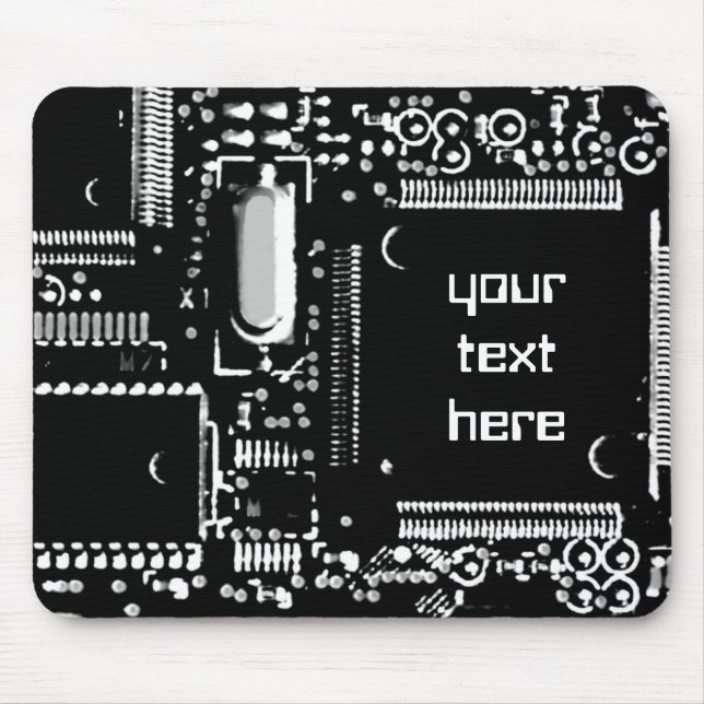 Circuit B&W 2 'Your Text' mouspad Mouse Pad (Front)