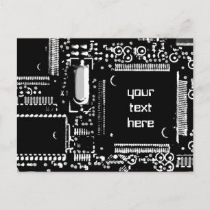 Circuit B&W 2 'Your Text' postcard