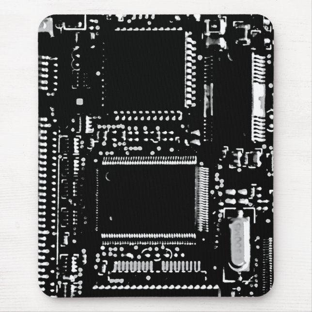 Circuit B&W mouspad portrait Mouse Pad (Front)