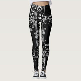 Circuit Black and White 2 all over leggings