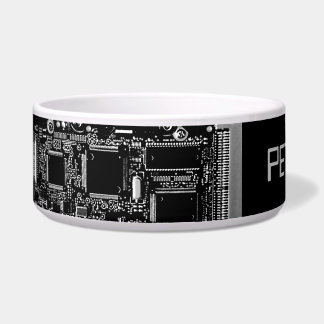 Circuit Black and White 2 dog bowl