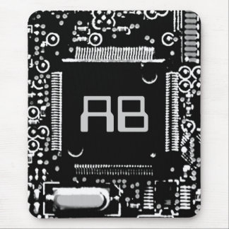 Circuit Black and White 2 monogram mouspad Mouse Pad