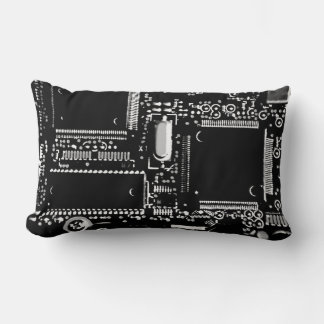 Circuit Black and White 2 throw pillow lumbar