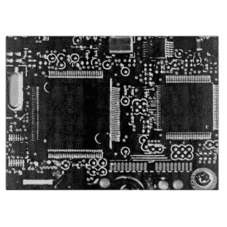 Circuit Black & White 2 cutting board