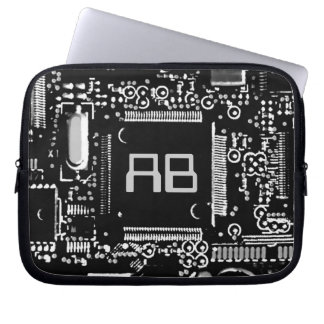 Circuit Black & White 2 monogram laptop sleeve 10"