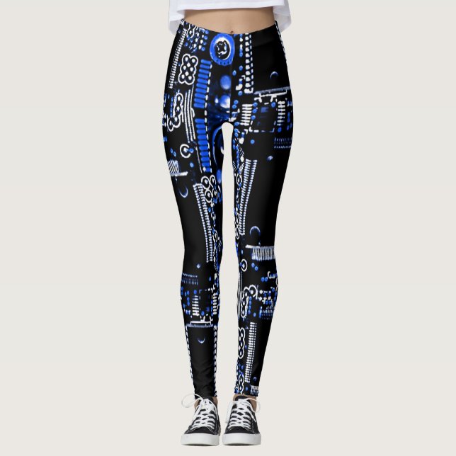 Circuit Blue 2 all over leggings (Front)