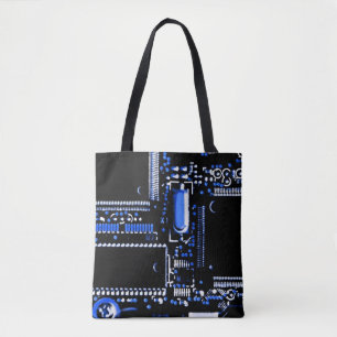Circuit Blue 2 all over tote bag