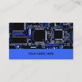Circuit Blue 2 business card template blue