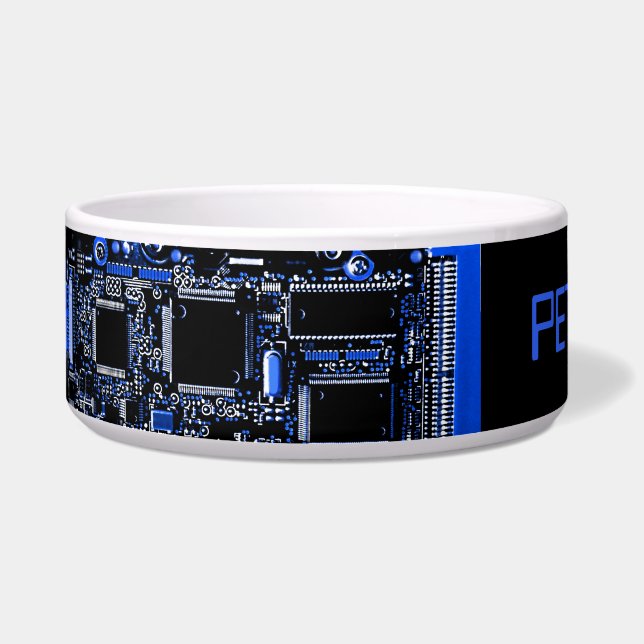Circuit Blue 2 dog bowl (Left)