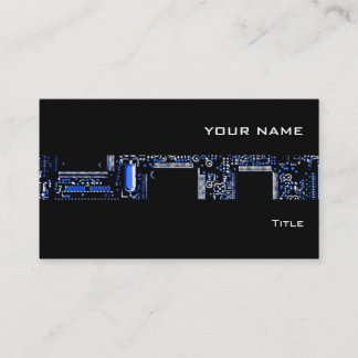 Circuit Blue 2 stripe business card black