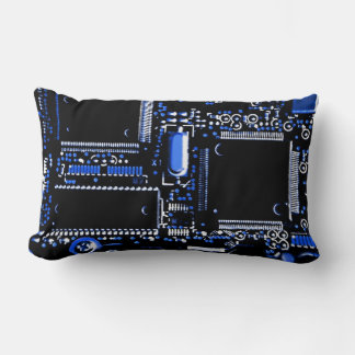 Circuit Blue 2 throw pillow lumbar