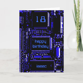 Circuit Blue 'Age and Name' birthday card