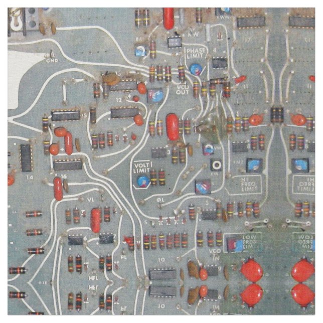 Circuit Board 1950's Vintage Fabric (Close Up)