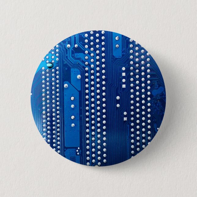 Circuit board 6 cm round badge (Front)