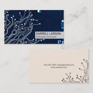 Circuit Board and Nodes   Engineer Business Card