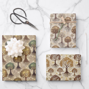 Circuit Board and Trees Roots Wrapping Paper Sheet