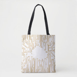 Circuit board background wallpaper tote bag