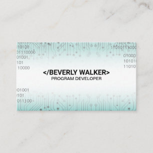 Circuit Board Binary Coding Background Business Ca Card