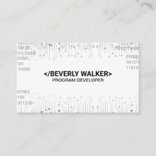 Circuit Board Binary Coding Background Business Card