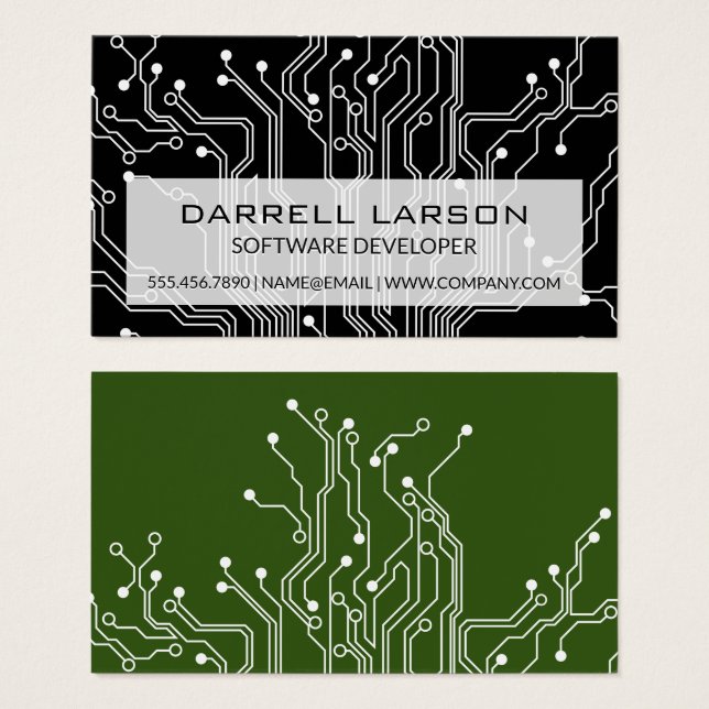 Circuit Board Black Green | Technology (Front & Back)