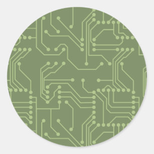 Circuit Board Classic Round Sticker