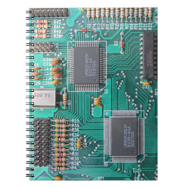 Circuit board, computer motherboard note pad spiral notebook (Front)
