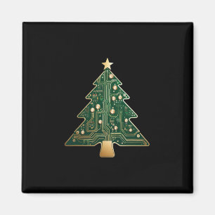 Circuit Board Computer Tech Christmas Tree  Magnet