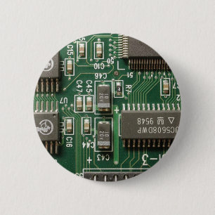 Circuit Board Design 6 Cm Round Badge