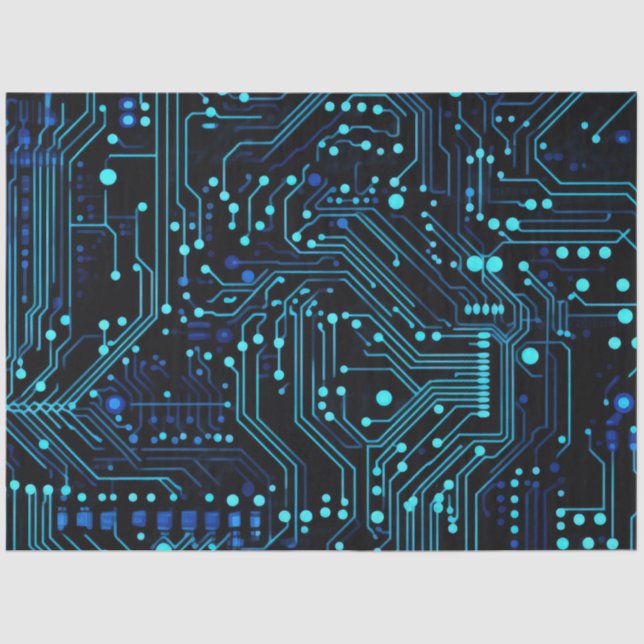 Circuit Board design illustration Cushion Tissue Paper (Front)