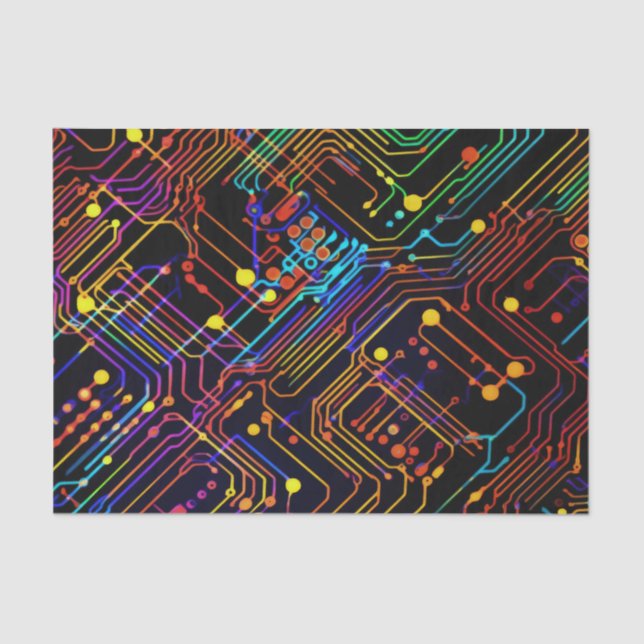 Circuit Board design illustration Cushion Tissue Paper (Front)