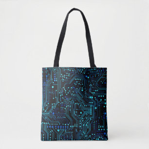 Circuit Board design illustration Cushion Tote Bag