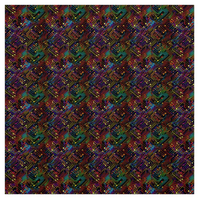 Circuit Board design illustration Fabric (Swatch)